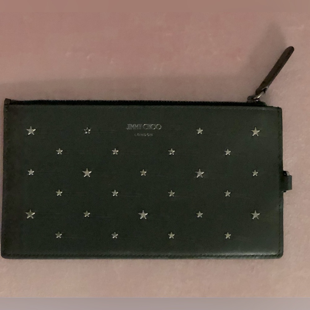 Jimmy Choo Star Embellished Leather Cardholder